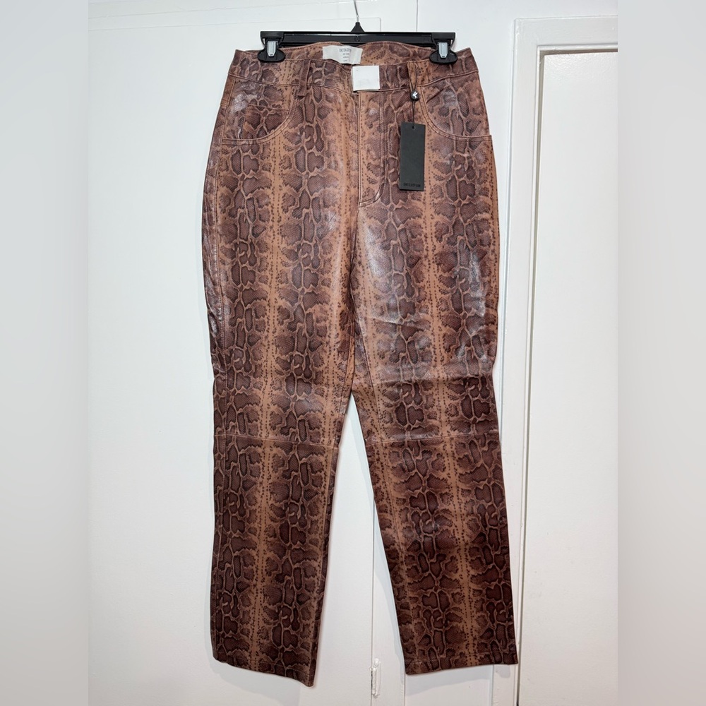 OneTeaspoon Python Leather Trucker Pants - Picture 3 of 5